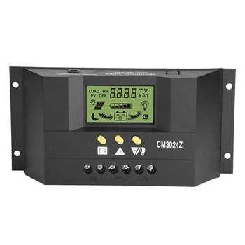 CM3024Z 12/24 В 30A Регулатор на Генератора в Режим на Зареждане PWM Напрежение LCD Дисплей Слънчев Контролер Plug