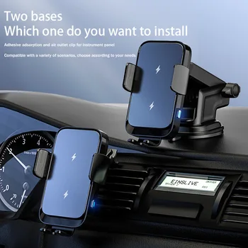 15 Вата Кола за Телефон, Безжичен Зареждане С Две Макари за iPhone Samsung z flip 3-Android Air Vent/Поставка за телефон в Присоске