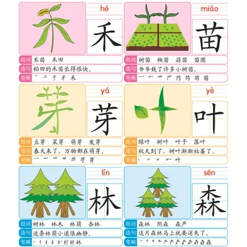 2500 Думи Китайски Книги Детски Герои се Учат Китайски Думи С Помощта на пинин За Деца, Учене на Език Цветни Художествени Книги Подаръци Изображение 2