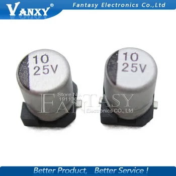 10 БР. Електролитни кондензатори 25V10UF 4*5,5 мм алуминий SMD електролитни кондензатори 10 icf 25