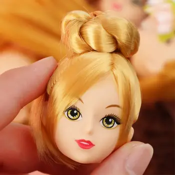 1/6 Главата на Куклата BJD ОТ Златисто-кафяви Черни Коса За Кукли 30 см, 3D Очите, Европейския Червен Прическа 