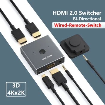 HDMI Превключвател 1 2 ИЗХОД 2 В 1 ОТ Тел Управление на HD 4 е За XBOX 360 PS4 Smart Android HDTV Преминете Адаптер Spliter Нова Изображение 2