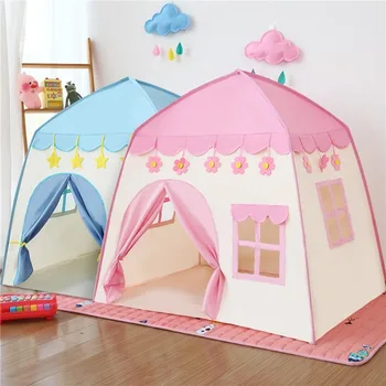 Преносима Детска Палатка Вигвам Сгъваеми Детски Палатки Tipi Детски Игри Къща За Големи Момичета Розов Замък Принцеса Декорация На Детска Стая