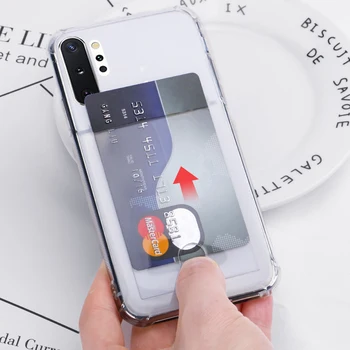 Модерен Титуляр за Кредитни Карти, Прозрачен Калъф за Samsung Galaxy S20 ultra S8 S9 plus S10 lite Note9 10 A20 A51 A50 A70, Калъф от TPU Изображение 2