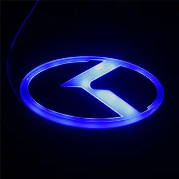 1бр LED 130 мм Синьо K Лого Светлина Отпред И Отзад Стикер Емблема на Иконата за K5 OPTIMA Forte Rio Автомобилни Аксесоари Изображение 2