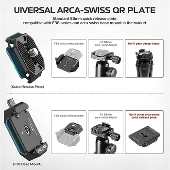 Ulanzi FALCAM F38 Универсален Arca-Swiss Слот Быстроразъемная Система Пластинчатый Скоба Комплект за Бързо Превключване за DSLR Камери Кардан Статив Изображение 2