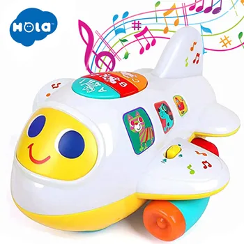 ЗДРАВЕЙ Baby Ползающий Самолет Образователни Играчки за Ранно развитие на играчка със светлина и музика за деца на 1-2 години