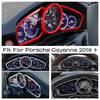 Таблото Централно управление на Вътрешната Таблото Рама Тампон коремни мускули За Porsche Cayenne 2018-2022 Червен /Матиран Вид От Въглеродни Влакна