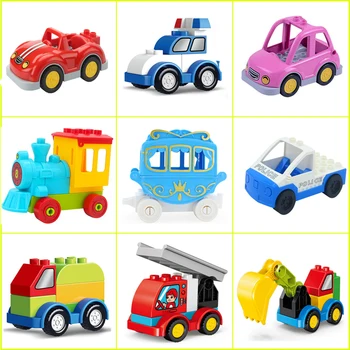 Строителни Блокове Аксесоари Автобус на Пожарната Голям Размер Diy набор от тухли Играчки детски Образователни Креативни Играчки за Деца, Подарък за Рожден ден