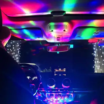 Светлина Атмосфера на интериора на колата Авто USB Цветен DJ Light KTV Контрол С LED Светлина Лека Музика Мига Звук R1V6 Изображение 2
