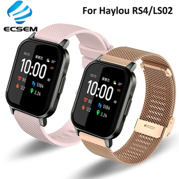 силиконов ремък за Haylou smart watch2 LS02 RS4 метална каишка замяна за haylou LS02 гривна 20 мм и каишка за китката мек регулируем