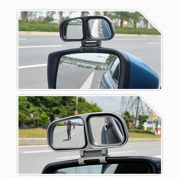 Автомобилно Сляпо Петно Куполна Квадратно Огледало С 2 Огледала, Автоматичен Наклон, Странично Външно Парко-Огледало За Обратно Виждане Универсални Аксесоари За Автомобили Изображение 2