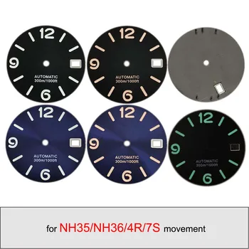 28,5 мм, Зелен Светлинен Дигитален Циферблат за Часа NH35/NH36/4R Механизъм Модифицирани Скали Сменяеми Часовници Аксесоари