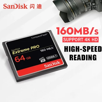 SanDisk Extreme Pro CF Карта от 32 GB 64 GB 128 GB Карта памет от 160 MB/vs/vs Компактна флаш карта 1067X4K Compactflash За HD-камера SDCFXPS Изображение 2