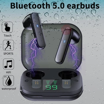 TWS Bluetooth 5,0 Слушалки С Led Дисплей Безжични Слушалки Стерео Спортни Водоустойчиви Слушалки Слушалки С Микрофон