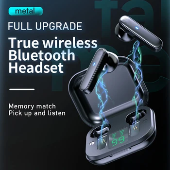 TWS Bluetooth 5,0 Слушалки С Led Дисплей Безжични Слушалки Стерео Спортни Водоустойчиви Слушалки Слушалки С Микрофон Изображение 2