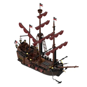 Оторизиран MOC-116561 Val De Mer Пиратски кораб Серия Pirate Bay градивните елементи на MOC Комплект (1089 бр.)