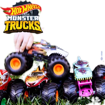 Оригинални Hot Wheels Monster Trucks 1:24 Големи Превозни Средства в Голям размер, се Събират Гласове под Налягане, Метални Играчки за деца, Офроуд Автомобил, Подарък За Рожден Ден Изображение 2
