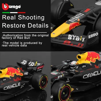 Bburago 1:43 Модели автомобили F1 2022 Red Bull RB18 #1 Ферстаппен #11 Перес Шампион на Състезанието Гласове под налягане модели автомобили Събиране на Играчки Изображение 2