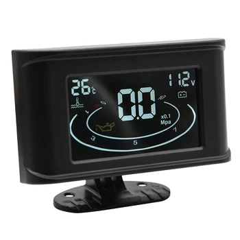HD Цифров LCD дисплей за Кола 3 В 1 Датчик за Налягане на маслото Волтметър Измерване на Температурата на Водата С Датчик за Налягане на Маслото 1/8NPT Датчик за Температура 10 мм Изображение 2