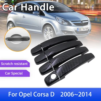 за Opel Corsa D S07 2006 ~ 2014 Vauxhall Луксозна рамка, която Дръжката е От въглеродни влакна, Накладки, Аксесоари за полагане на автомобила, Етикети 2007 2008