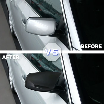 Въглеродни Влакна Автомобилна Врата за Обратно виждане Крило Огледало Странично Огледало, Капачка на Капака на Калъф за BMW E60 E61 E63 E64 Серия 5 Модел 2004-2008 Изображение 2