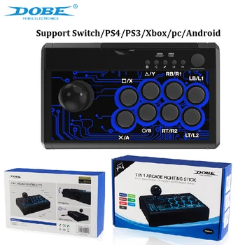DOBE 7-в-1 Аркадна бойна игра 2,4 м Жичен джойстик поддържа превключвател за PS4 за Nintendo Switch / PS3 / Xbox /PC / Android
