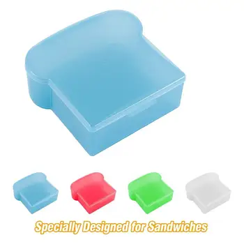 Кутия за Сандвичи Практичен за многократна употреба Прозрачен Органайзер За Съхранение на Закуски за Кухня Контейнер за Хляб Контейнер за Вечеря Изображение 2