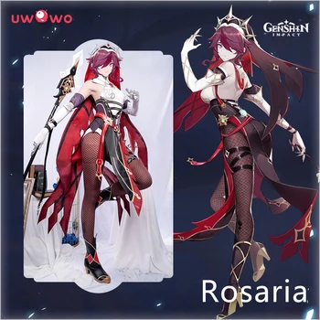В наличност UWOWO Genshin Impact Rosaria Cosplay Игри Костюм Рокля Униформи Аниме Специално За Хелоуин Костюми Женски Дрешки