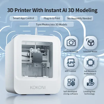 Оригинален Многофункционален Умен 3D принтер KOKONI Без Изравняване Снимка Моделиране Приложение за Управление на Печат Размер 100*100*58 мм Изображение 2