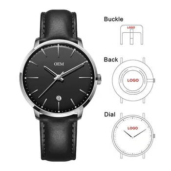 Нов Прием На Часовници С Потребителски Логото На Private Label Дизайнерски Часовници Мъжки Ръчен Часовник От Естествена Кожа