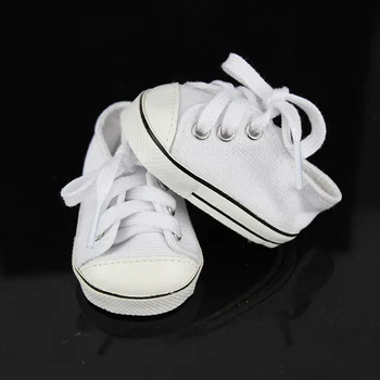 Бяла, спортни обувки за кукли 43 см, най-добрият подарък за рожден ден за деца (продават само обувки)