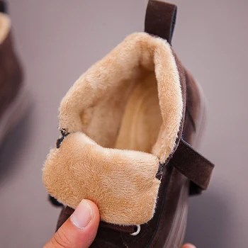 Зимни обувки за момчета; Ежедневни обувки са с високо берцем за момчета; водене жив топлина Парусиновая обувки за момичета; Детска мода ежедневни обувки; детски зимни обувки Изображение 2