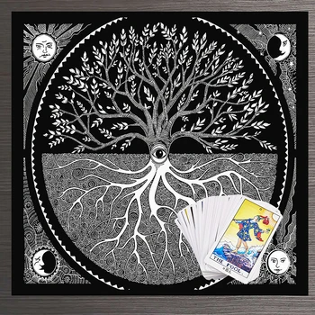 Дървото на Живота Таро Покривка Предсказания Магьосничество Олтар Кърпа за Игра на Фортуна Астрология слънцето, луната Олтар Плат Начало Декор