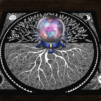 Дървото на Живота Таро Покривка Предсказания Магьосничество Олтар Кърпа за Игра на Фортуна Астрология слънцето, луната Олтар Плат Начало Декор Изображение 2