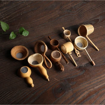 Японската Чаена Церемония Бамбуковое Цедка За Чай Бамбуковое Корен Цедка Лъжица За Източване На Чай Творчески Филтър Чай Набор От Аксесоари
