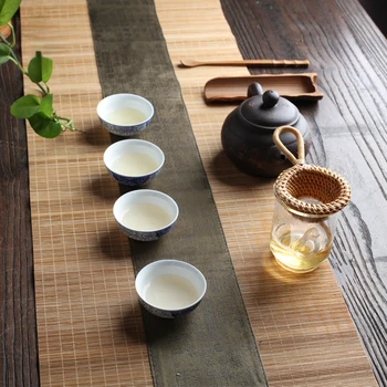 Японската Чаена Церемония Бамбуковое Цедка За Чай Бамбуковое Корен Цедка Лъжица За Източване На Чай Творчески Филтър Чай Набор От Аксесоари Изображение 2