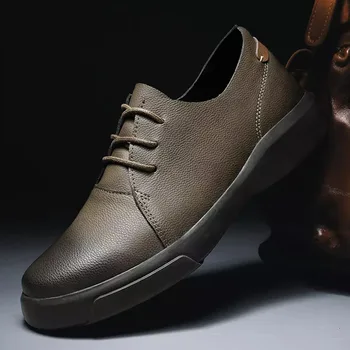 Мъжки градинска обувки на равна подметка Zapatos De Hombre Zapatillas, Мъжки Ежедневни Работна обувки, Модни къси ботуши от естествена кожа, Обувки A54-22
