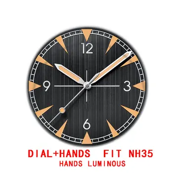 Стерилна циферблат на часовника диаметър 33,5 мм, Подходящи за NH35/NH35A NH36 Механизъм за самостоятелно ликвидация -Стрелки Светят по-високо качество