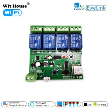 eWeLink Умно дистанционно Управление Wifi безжичен Модул Ключ 1CH/4CH DC5V 12V 32V 220V самостоятелно блокиране на Радиочестотни прием 10A Реле