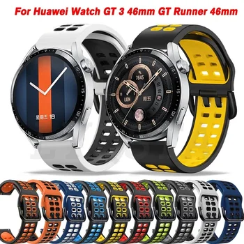 Нова 22 мм Спортен Силиконов Ремък за Huawei Watch GT3 GT 3 Pro 46 мм GT 2 GT2 Pro 46 мм Смарт Часовници Взаимозаменяеми Каишка Гривна