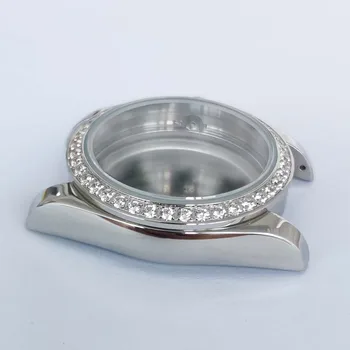 36 мм корпус розово злато, злато, сребро, стомана, прозрачен делото сапфирен кристал диамант bezel NH35/36 механизма на часовници MOD NH35 корпус циферблат Изображение 2
