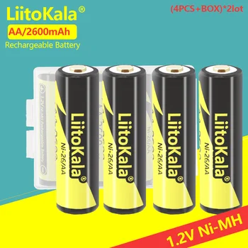 8 БР. LiitoKala AAA 1000 mah/AA 2600 mah NiMH 1.2 Акумулаторна батерия Подходяща за детски играчки, Мишки, с 2 бр. AAA/AA притежателя на батерията Изображение 2