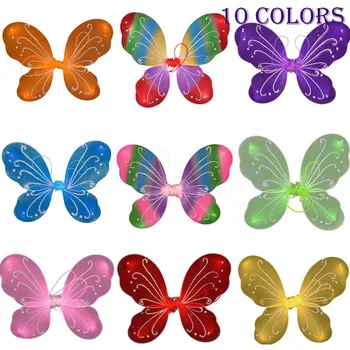 10 Цветове на Крилата на Пеперуда Детски Дрехи за Изпълнения на Хелоуин, Аксесоари, Аниме, Cosplay, Страхотна Крило на Елфа за Деца, Момичета