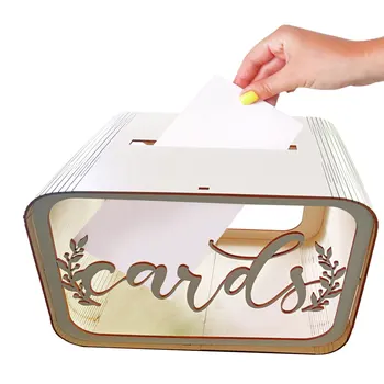Кутия за Подарък карта, кутии за Подарък Карта, кутии за пари, Кутии за Сватбен Подарък С Дървени Плик Yangka За Годишнина от Сватба Прием