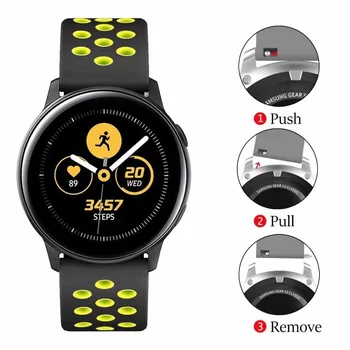 Мек Силиконов Ремък За Samsung Galaxy watch 3/4 Active 2 Huawei watch 3 Pro/GT Спортни Часовници Дишаща Гривна За Amazfit GTR Изображение 2