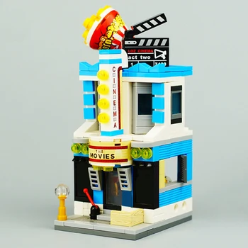 LOZ 1635 Градски Уличен Театър Кино Магазин за Пуканки Архитектура на Магазина 3D Кухненски Блокове, Тухли, Строителни Играчки за Деца без Кутия Изображение 2