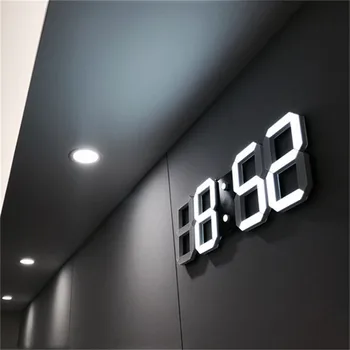 Модерен Дизайн, 3D Големи Стенни Часовници LED Дигитален USB Електронен Часовник На Стената, Светлина Будилник, Настолни Часовници Настолен Домашен Декор