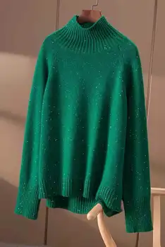 BELIARST 100% чиста вълна женски пуловер, ежедневни вязаная блуза, есенно-зимна утепленная дамски кашмир блуза с висока яка