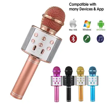 Микрофон за мобилен телефон, за Безжична Bluetooth-съвместими Микрофон Високоговорител 800 ма Ktv Плейър Изображение 2